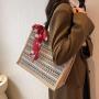 Ethnic Style Retro Linen Tote Bag Women'S New Large Capacity Fashion Mommy Bag Class Shoulder Bag