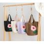 ZF036 Bucket Towel Embroidery Canvas Handbag Female New Student Lunch Bag Casual Fashion Out Handheld Storage Bag