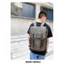 College Retro Flip Backpack Leather British Style Large Capacity High School Backpack