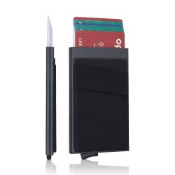 Pop up Card Holder Wallet for Men RFID Blocking Minimalist Wallet Slim Credit Card With Money Pocket Aluminum Metal Card Case