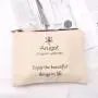 Custom High Quality 8 OZ Canvas Cosmetic Brush Zipper Bag Organizer Gift Pencil Cotton Canvas Makeup Pouch