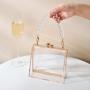 Fashion Acrylic Handbag Display Box Clear Purse Transparent Chain Evening Resin Clutch Cute Canvas Lady Bag Polyester Shell 400g