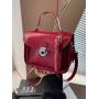 2024 new wax leather retro fashion women's small square bag messenger bag ladies brown handbag wholesale shoulder bag