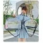 ZR041 Fashion Splicing Cat Bag Outdoor Portable Pet Cat Transparent Box Carrying Portable Space Walking Cat Bag Zipper Breathabi