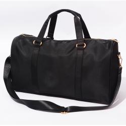 Sports Gym Bag Fitness Yoga Duffel Tote Nylon Handbag Black Custom Unisex Shoulder Inner Pocket Waterproof Travel Duffel Bags