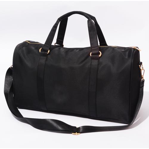 Sports Gym Bag Fitness Yoga Duffel Tote Nylon Handbag Black Custom Unisex Shoulder Inner Pocket Waterproof Travel Duffel Bags