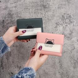 Factory wholesale new ladies wallet short small tri-fold money clip fashion simple clutch bag leather women's wallets coin purse