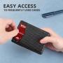 Customize Mens Front Pocket Money Clip Wallet RFID Blocking Carbon Fiber Wallet ID Window Large Capacity Wallet