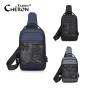 Hot Sale Fashion Designer Luxury Custom Blue Gray Camo Side Men Sling Crossbody Chest Bag With Usb Port Charging