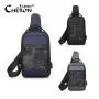 Hot Sale Fashion Designer Luxury Custom Blue Gray Camo Side Men Sling Crossbody Chest Bag With Usb Port Charging
