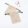 Recyclable Custom Logo Printed Cotton Canvas Drawstring Gift Makeup Pouch Eco-Friendly Cosmetic Packaging Canvas Bag