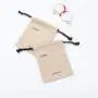 Recyclable Custom Logo Printed Cotton Canvas Drawstring Gift Makeup Pouch Eco-Friendly Cosmetic Packaging Canvas Bag