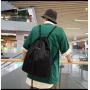 KBW077 New Fashion Drawstring Cuffed Backpack Men's and Women's Trend Large-capacity Mesh Backpack