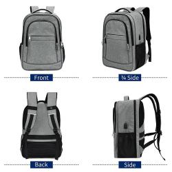 Custom Luxury Cheap 17 Inch Laptop Computer Charging Canvas Leisure Backpack Bag With Usb Charging Port
