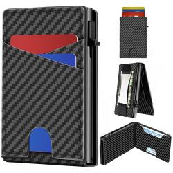 New Arrival Metal Aluminum Automatic Pop Up Rfid Blocking Thin Minimalist Smart Wallets For Men