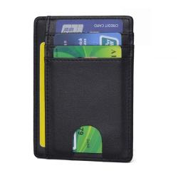 OEM171 New Fashion Men Wallet Slim Credit Card Case Genuine Leather Front Pocket Wallet RFID Blocking Purses Money Clip