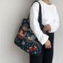 Retro Tote Canvas Bag Custom Ins Large Capacity Portable Mummy Case One-shoulder Student Class Bag