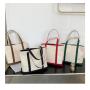 ZF378 Customised Logo Woman Bag Canvas Handbag Fashion Female Portable Simple shoulder Shopping Bag Girl Tote Bag wholesale