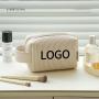 Custom Logo Double Layer Fashional Skincare Pouch Pu Leather Travel Makeup Case Organizer Cosmetic Bags