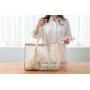 HR480 Women's One Shoulder Travel Bag Mesh Beach Leisure Swimming Fitness Tote Bag Clothes Hollow out Portable Shopping Bag