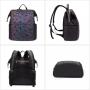 LOVEVOOK fashion luxury design luminous leather back pack school bags women's girls holographic geometric reflective backpack