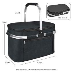 Custom Size OEM Waterproof Thermal Cooler Bag Wine Beer Can Grocery Bags Folding Collapsible Picnic Basket