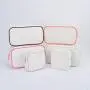 Low MOQ Wholesale Stock Multi Colors Zipper Christmas Cosmetic Bag Outdoor Travel Portable Cute Elegant Girls Canvas Makeup Bag