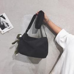 Custom Factory Direct Women Simple Casual Messenger Canvas Bag Solid Color Student School Bag Korean Shoulder Bag Wholesale