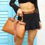 2024 Super product fashion ladies bag playful personality women handbag with belt soft PU leather tote bag top shoulder bag 33cm