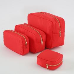 Stock Multi Colors Valentine's Best Gift Nylon Red Cosmetic Pouch Monogrammed Women Travel Toiletry Bag Personalized Makeup Bags