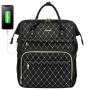 LOVEVOOK custom 15.6 17in computer bags large capacity office work quilted university travel laptop backpacks bag for women
