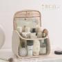 Custom Logo PU PVC Wash Portable Makeup Bag Handle Storage Cosmetic Bag Large Hanging Clear Travel Toiletry Bag