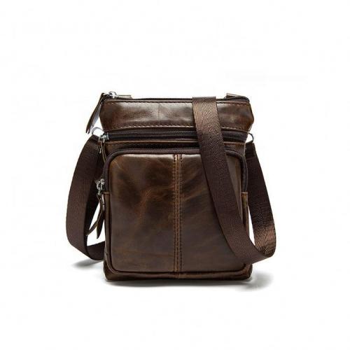 China Supplier Men's Business Bag Chest Leather Bags Single Shoulder Messenger Bag