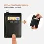 RFID custom genuine Saffiano leather Front Pocket Slim Minimalist Wallets ID cardholder credit card holder lanyard wallet