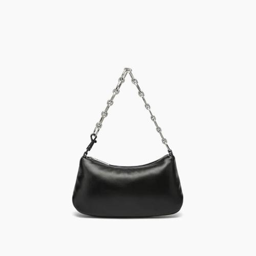 Ladies Fashion Pu Leather Women Handbags Custom Logo Hobo Bags Half Moon Shoulder Bag With Metal Chain