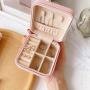 KBW592 Hot Fashion Portable Jewelry Box Ring Earring Organizer PU Zipper Flip Cover Travel Jewelry Box Customized