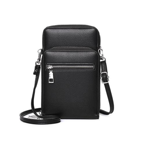 sac tendance 2024  Mobile Phone Bags For Men Travel Crossbody Bag PU Leather Cell Phone Zipper Case Card Holder Shoulder Bag