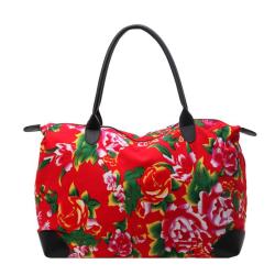 HR761 Fashion Flowers Carrying Short Distance Travel Bag Nylon Business Trip Reinforced Hand Luggage Bag Unisex Leisure Bag