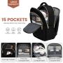 LOVEVOOK Waterproof Laptop Backpack College Travel Work Computer Daypack with USB Port Teacher Nurse Student laptop backpack
