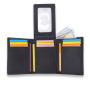 Birthday gift men wallet genuine leather RFID trifold leather wallet with ID window flip