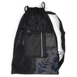 Gelory Best Sale Large Mesh Swim Drawstring Sling Bag Swimming Gym Beach Drawstring Bag with pockets