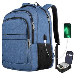 Custom Luxury Cheap 17 Inch Laptop Computer Charging Canvas Leisure Backpack Bag With Usb Charging Port