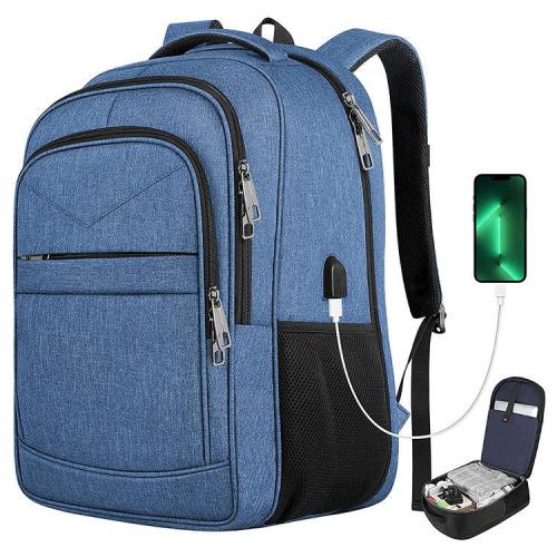 Custom Luxury Cheap 17 Inch Laptop Computer Charging Canvas Leisure Backpack Bag With Usb Charging Port