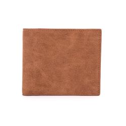 Factory custom pu leather wallet men with 5 credit card slots and 1 button coin pouch