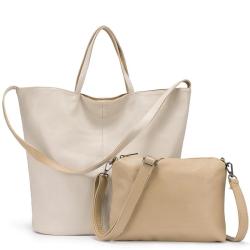 LOVEVOOK Female Large Totes Bags Pure Foldable Soft PU Leather Crossbody purses for Women bags Set Women Handbags Shoulder Bag
