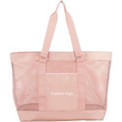 Factory Wholesale Fashion Travel Handbags Clear Mesh Shoulder Bag Transparent Tote Beach Bag