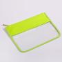 Factory Low MOQ Letter Embroidered Waterproof PVC Flat Zipper Pouch Cosmetic Organizer Travel Cosmetic Bag Clear Toiletry Bag