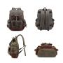 High quality wholesale large Oil Wax Canvas Leather Retro Backpack Large Waterproof school work travel Backpack Daypack for men