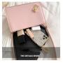 HR276 Versatile Popular Handbag PU Solid Color Embossed Diamond Grid One Shoulder Crossbody Women's Bag Lock Buckle Square Bag