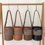 New Style Design Stitching Canvas PU Leather Handbag Retro Hand Bags Ladies Luxury Shoulder Bucket Bag